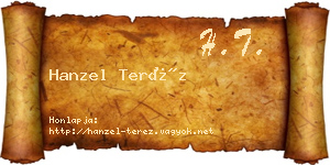Hanzel Teréz névjegykártya